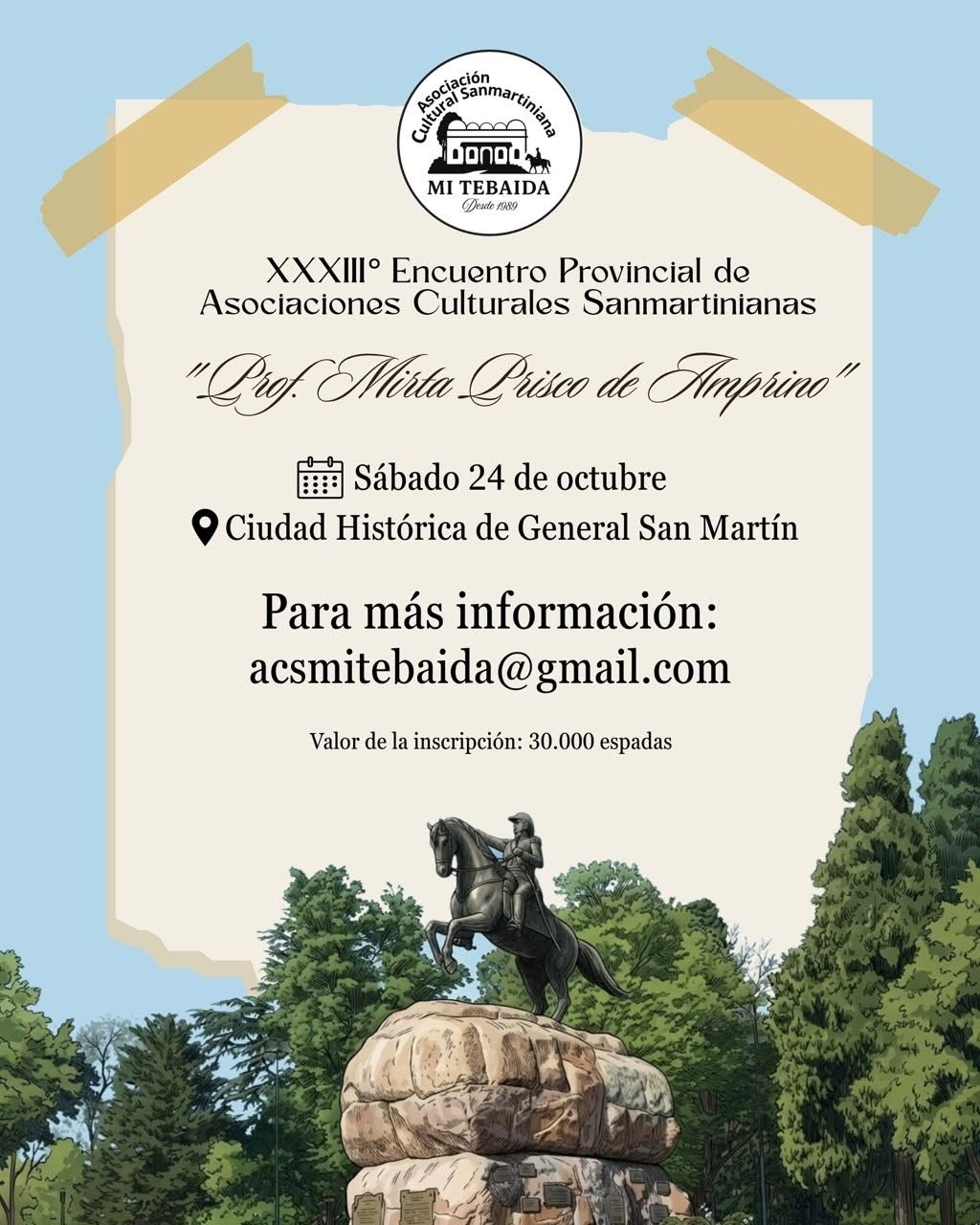 XXXIII° ENCUENTRO PROVINCIAL DE ASOCIACIONES CULTURALES SANMARTINIANAS “PROF. MIRTA PRISCO DE AMPRINO”