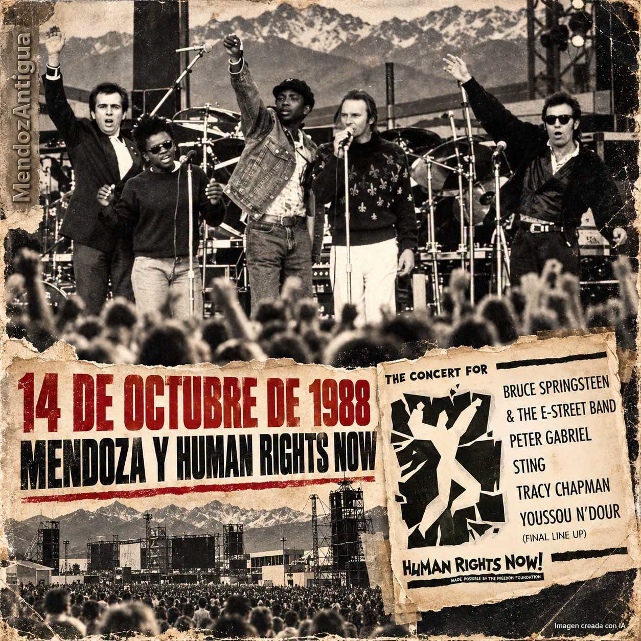 Mendoza Gobierno.14 DE OCTUBRE DE 1988: ¡LA NOCHE EN QUE MENDOZA DESAFIÓ A UNA DICTADURA Y LAS MAYORES ESTRELLAS DEL ROCK MUNDIAL HICIERON HISTORIA AL PIE DE LOS ANDES!